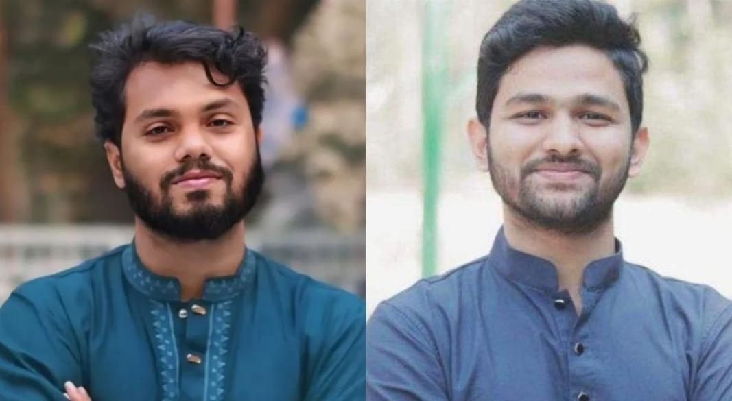 ইনকিলাব মঞ্চের মুখপাত্র শহীদ শরীফ ওসমান হাদি ও ইনকিলাব মঞ্চের সদস্যসচিব আব্দুল্লাহ আল জাবের।
