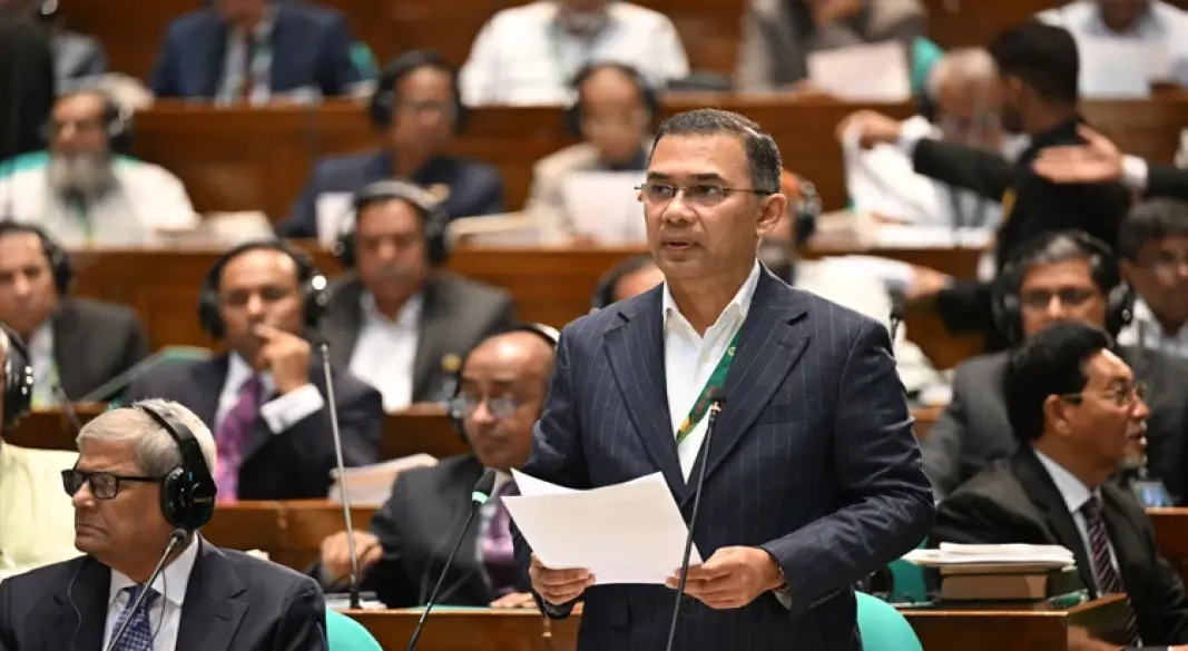 আজ বৃহস্পতিবার সকালে ত্রয়োদশ জাতীয় সংসদের প্রথম অধিবেশন শুরু হয়। অধিবেশনের শুরুতে ভাষণ দেন প্রধানমন্ত্রী তারেক রহমান। ছবি: প্রধানমন্ত্রীর কার্যালয়