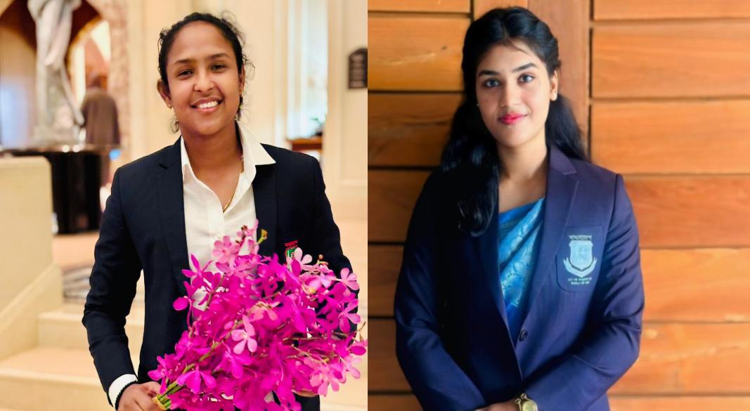 শারমিন সুলতানা (বাঁয়ে) ও জুয়াইরিয়া ফেরদৌস। ছবি : সংগৃহীত