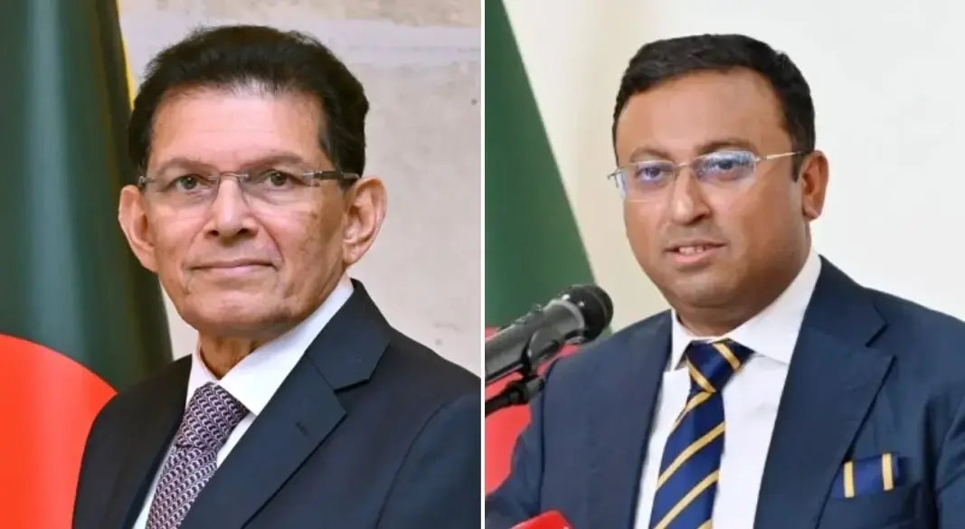 পররাষ্ট্রমন্ত্রী ড. খলিলুর রহমান ও পররাষ্ট্র প্রতিমন্ত্রী হুমায়ুন কবির। ছবি: সংগৃহীত