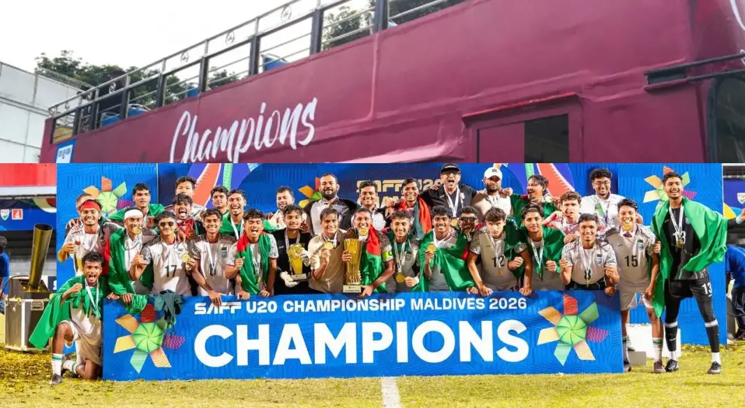 টানা দ্বিতীয়বার সাফ চ্যাম্পিয়ন হওয়ার আনন্দে ভাসছে বাংলাদেশ। ছবি : সংগৃহীত