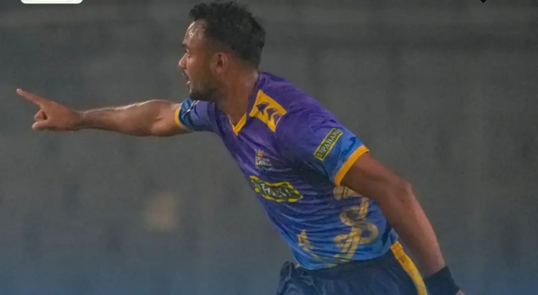 উইকেট লাভের পর শরিফুলের উদযাপন। ছবি : সংগৃহীত