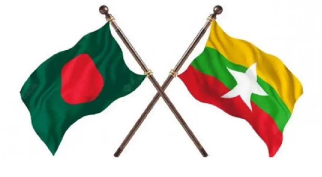 বাংলাদেশ ও মিয়ানমারের পতাকা। ছবি : সংগৃহীত