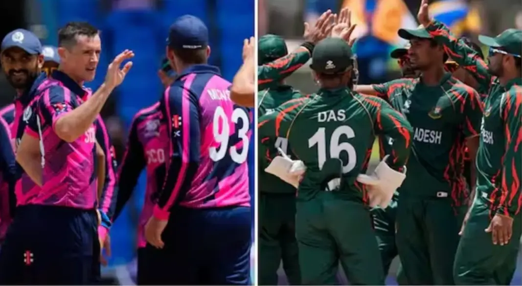 স্কটল্যান্ড ও বাংলাদেশ জাতীয় ক্রিকেট দল। ছবি : সংগৃহীত
