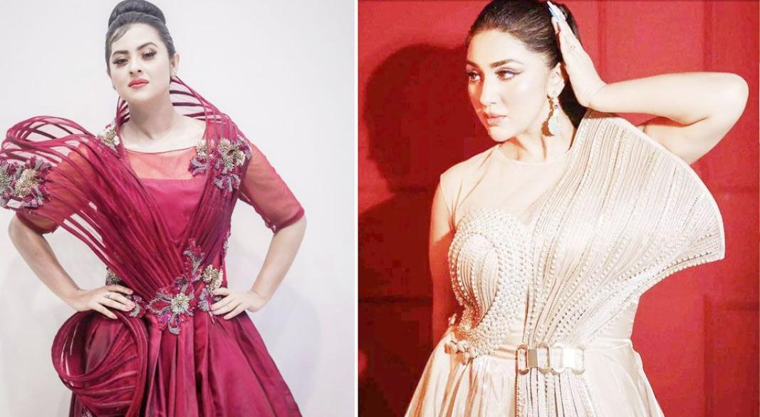 আলোচিত অভিনেত্রী অপু বিশ্বাস ও বর্তমান সময়ের জনপ্রিয় অভিনেত্রী শবনম বুবলী। সংগৃহীত ছবি