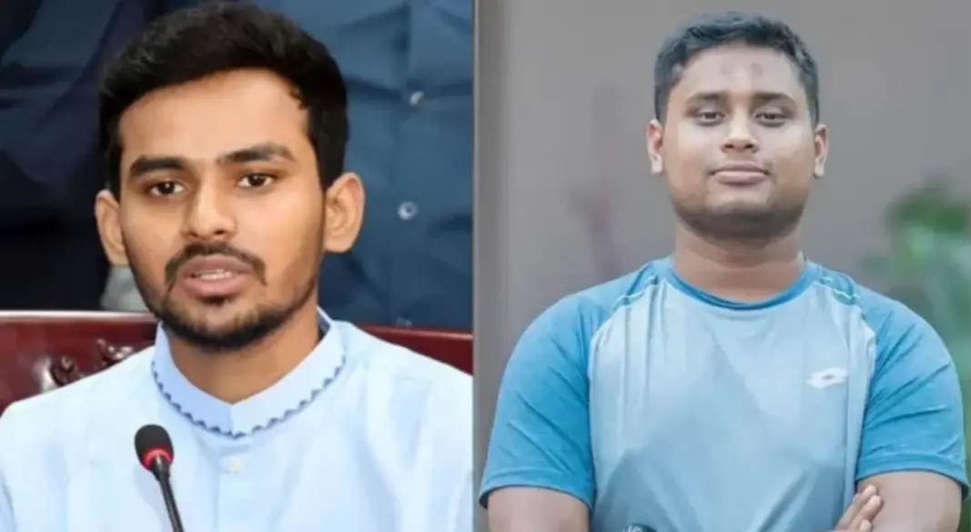 বাম থেকে এনসিপির মুখপাত্র আসিফ মাহমুদ ও মুখ্য সংগঠক (দক্ষিণাঞ্চল) হাসনাত আব্দুল্লাহ। ছবি : সংগৃহীত