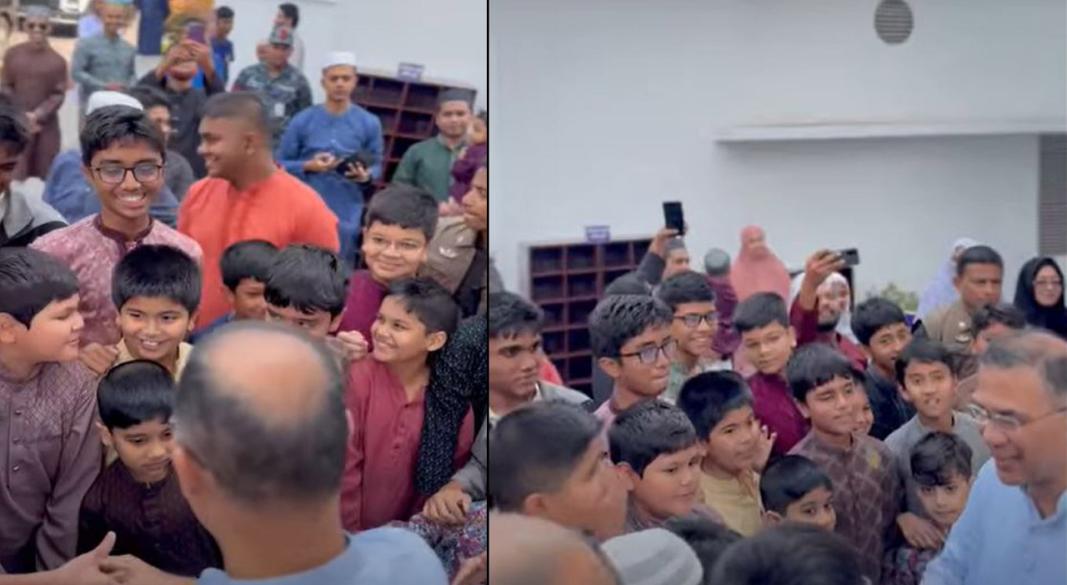 শিশুদের সঙ্গে প্রধানমন্ত্রীর কুশল বিনিময়। ছবি : সংগৃহীত