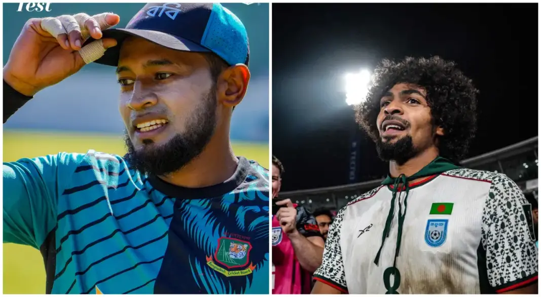 মুশফিকুর রহিম ও হামজা চৌধুরী। ছবি : সংগৃহীত