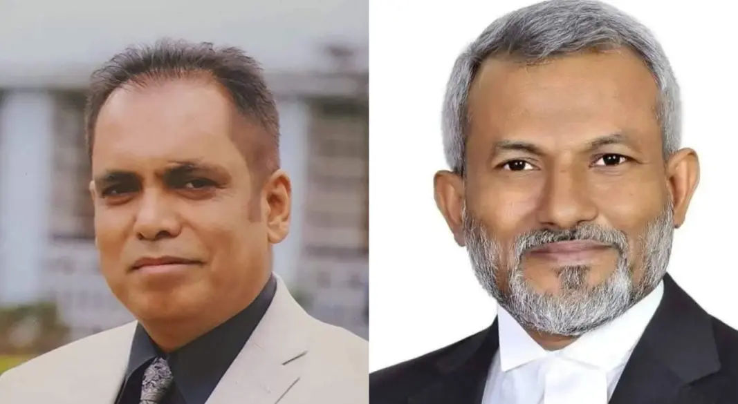 বাঁ থেকে এ. কে. এম. আফজাল উল মুনীর ও মোহাম্মদ মাহবুবুর রহমান খান। ছবি: সংগৃহীত