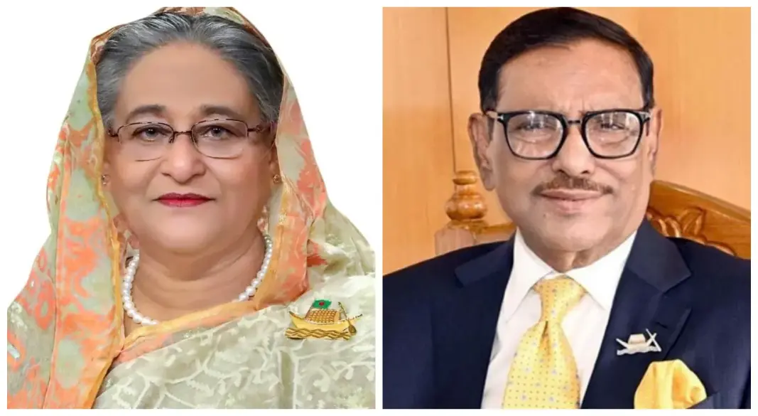 শেখ হাসিনা ও ওবায়দুল কাদের। ছবি : সংগৃহীত