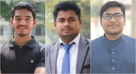 অ্যাওয়ার্ডপ্রাপ্ত তিন সাংবাদিক।