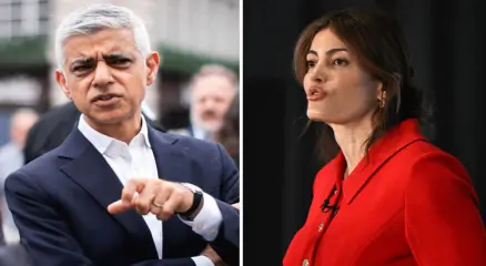 সাদিক খান (বাঁয়ে) ও লাইলা কানিংহাম। ছবি: সংগৃহীত